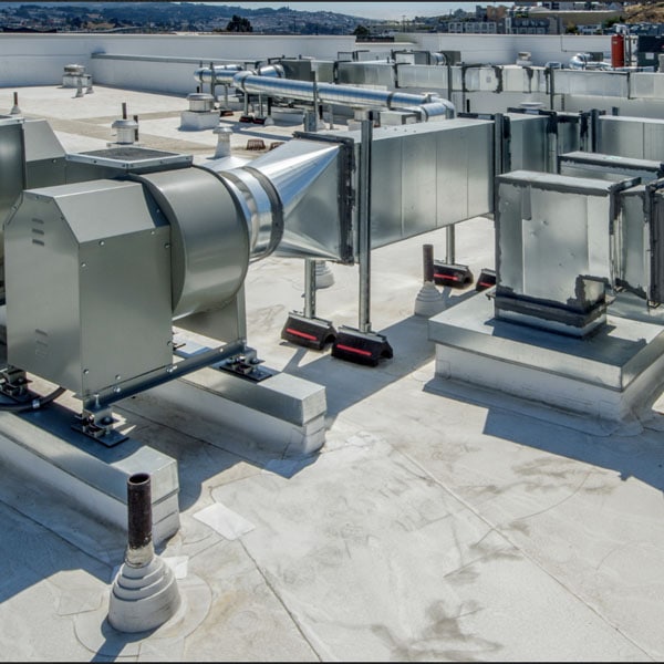 Rooftop HVAC system installed by Performance Mechanical Group.